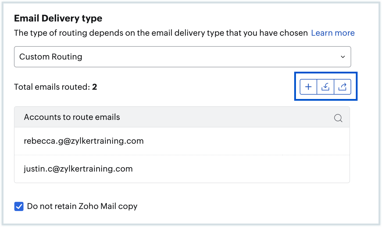 Import user accounts for custom routing