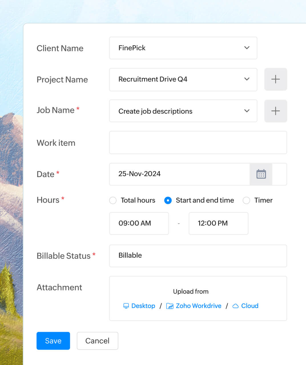 Employee Timesheet Software Time Tracking Software Zoho People