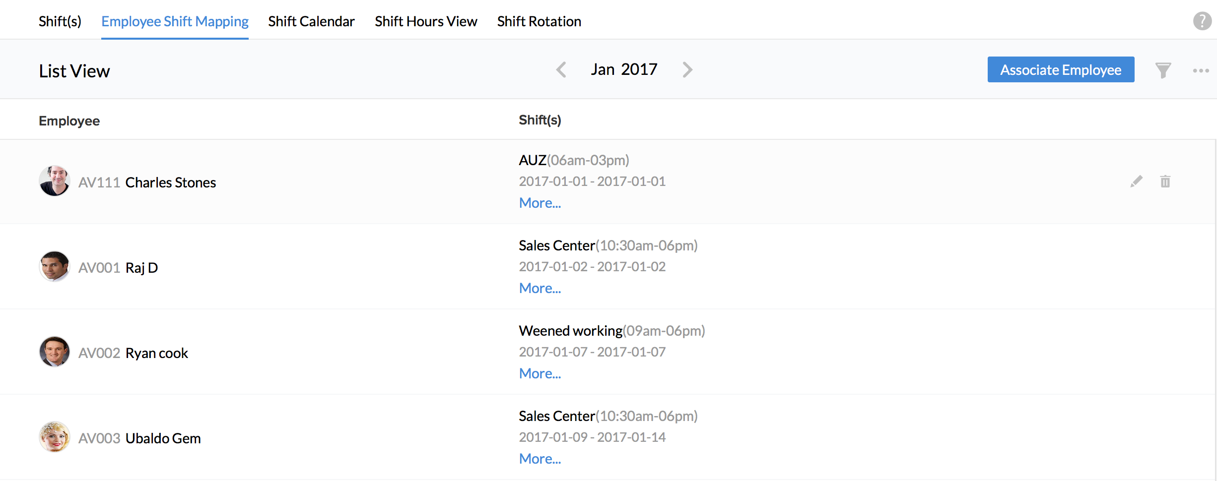 Onboarding Shift Management Zoho People