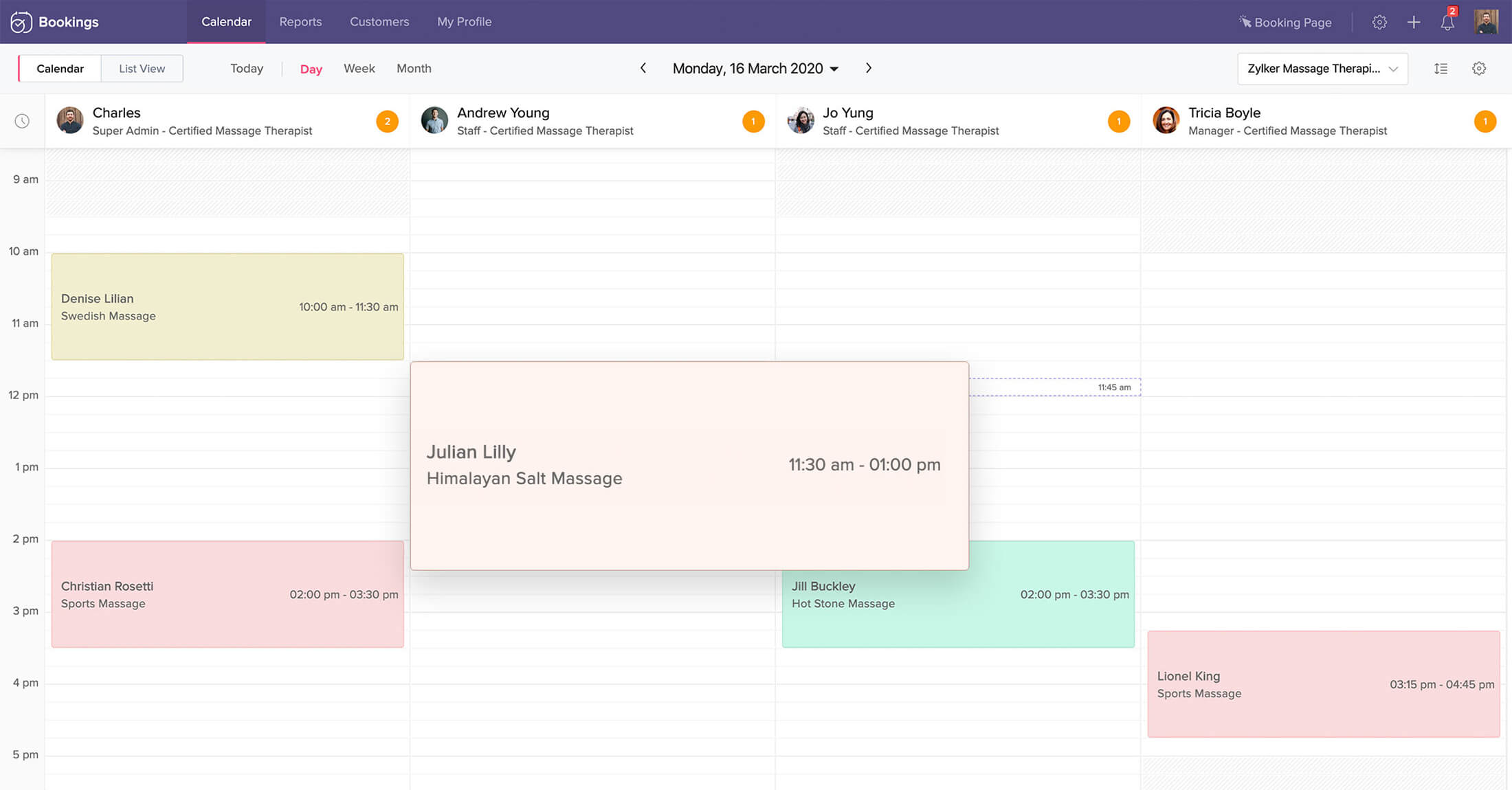 Massage Appointment Scheduler For Spas And Therapists Zoho Bookings