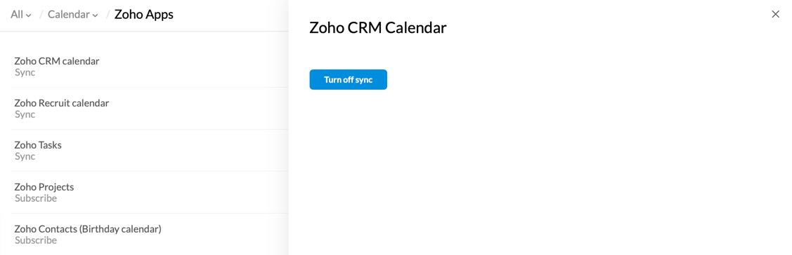 Sync your Zoho CRM calendar with Zoho Calendar