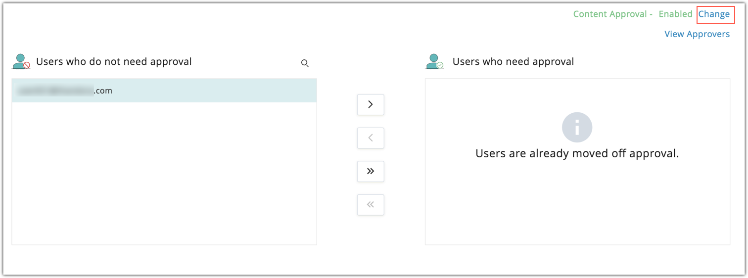 Change content approval settings