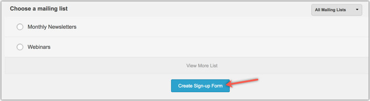 Create sign-up form option