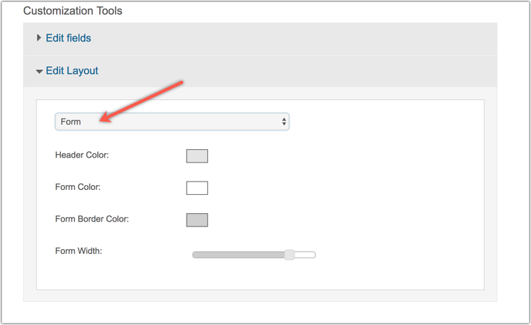 Edit signup form layout