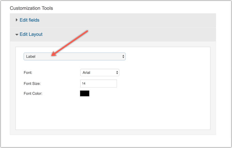 Edit signup form label