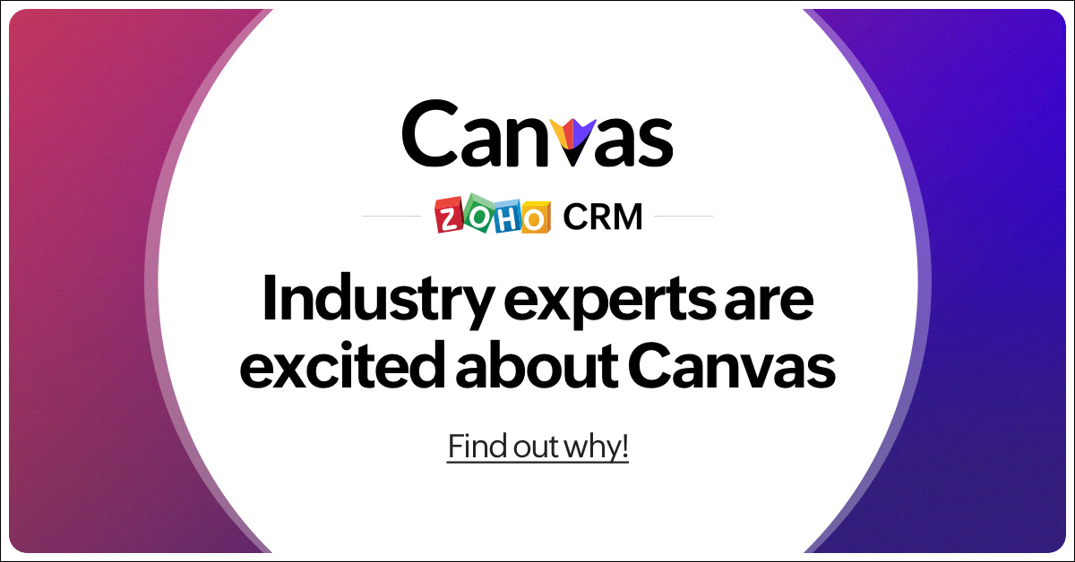 Canvas for Zoho CRM Analyst Recognition