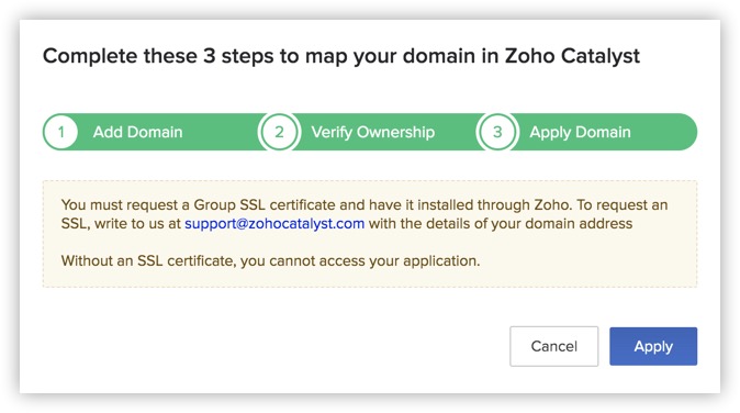 Domain Mappings Online Help Zoho Catalyst