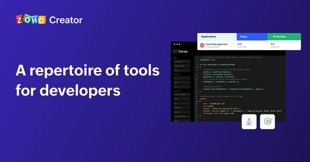 Empower Developers Developer Tools Zoho Creator Empower Developers Developer Tools Zoho Creator
