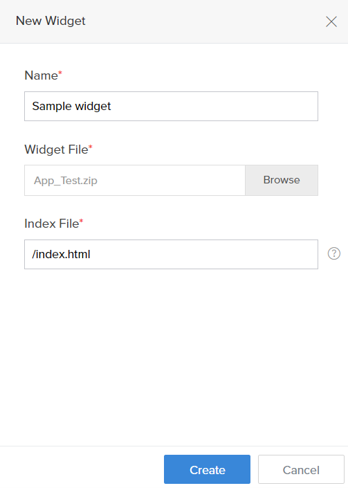 Sample widget | Zoho Creator Help