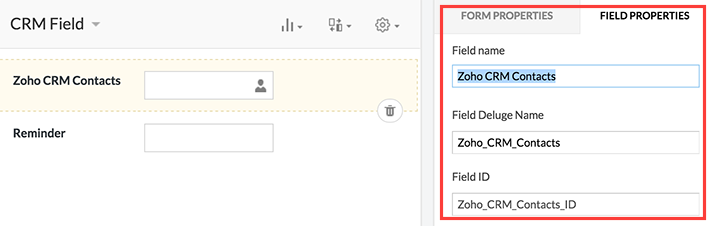 zoho creator pulling data from crm