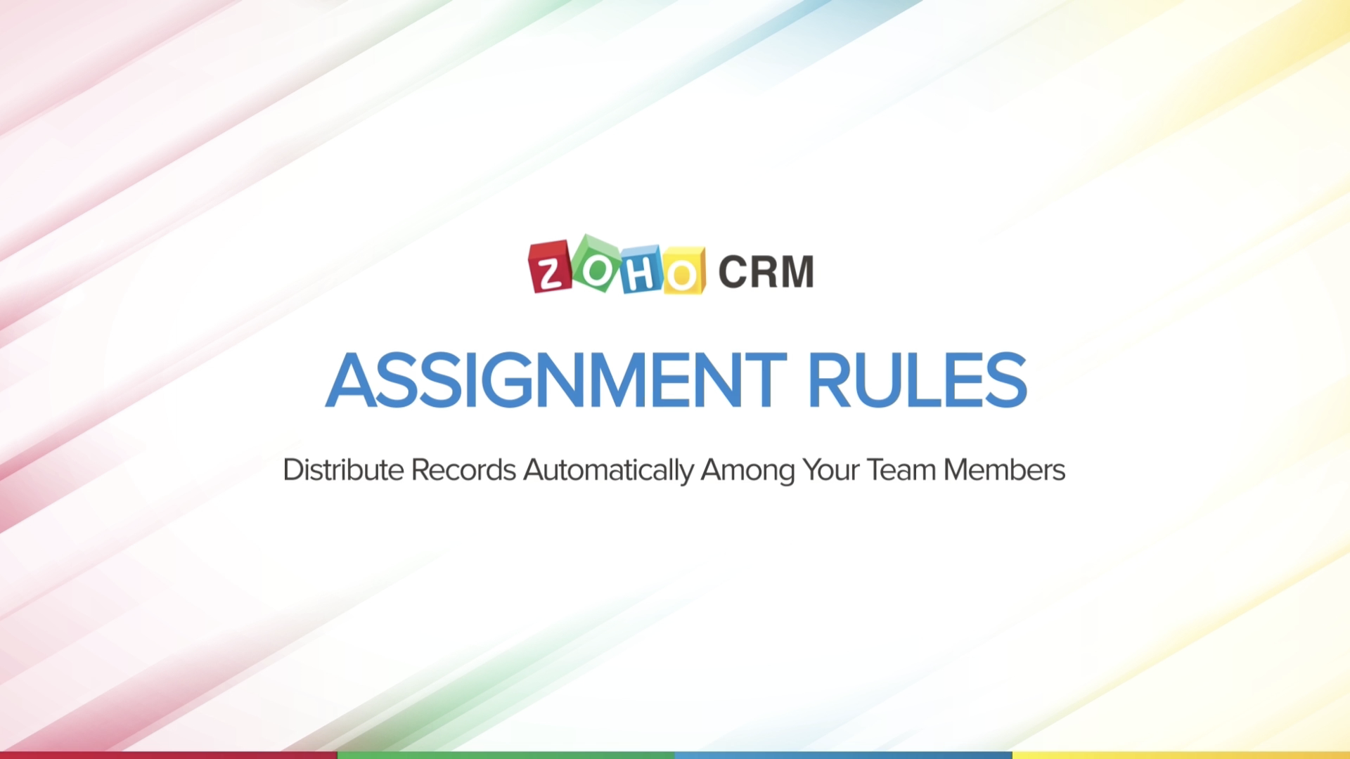 what is assignment rule in zoho crm