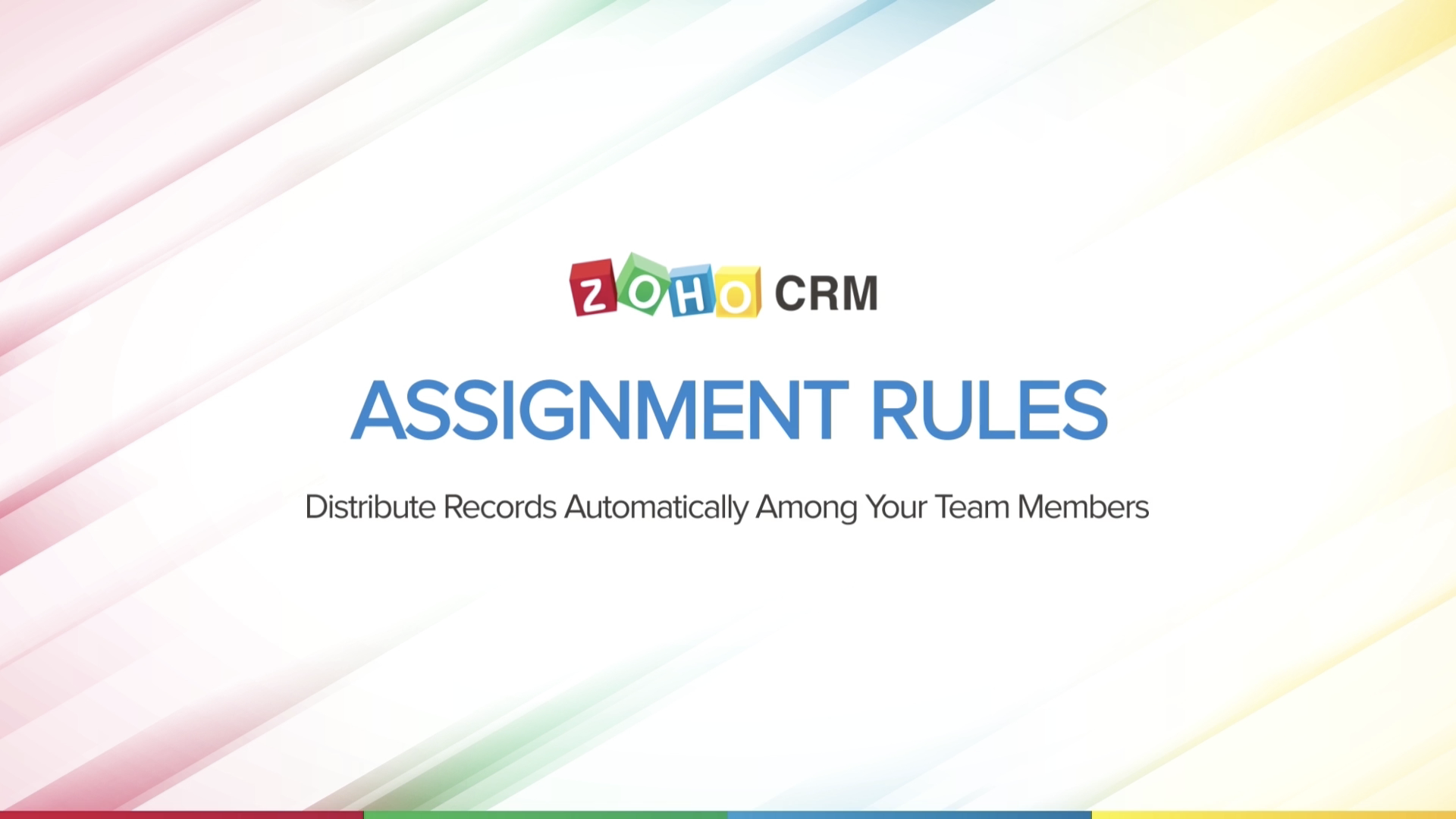 what is assignment rules in zoho crm