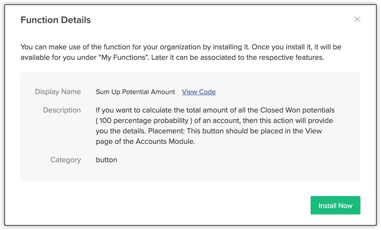 functions details page