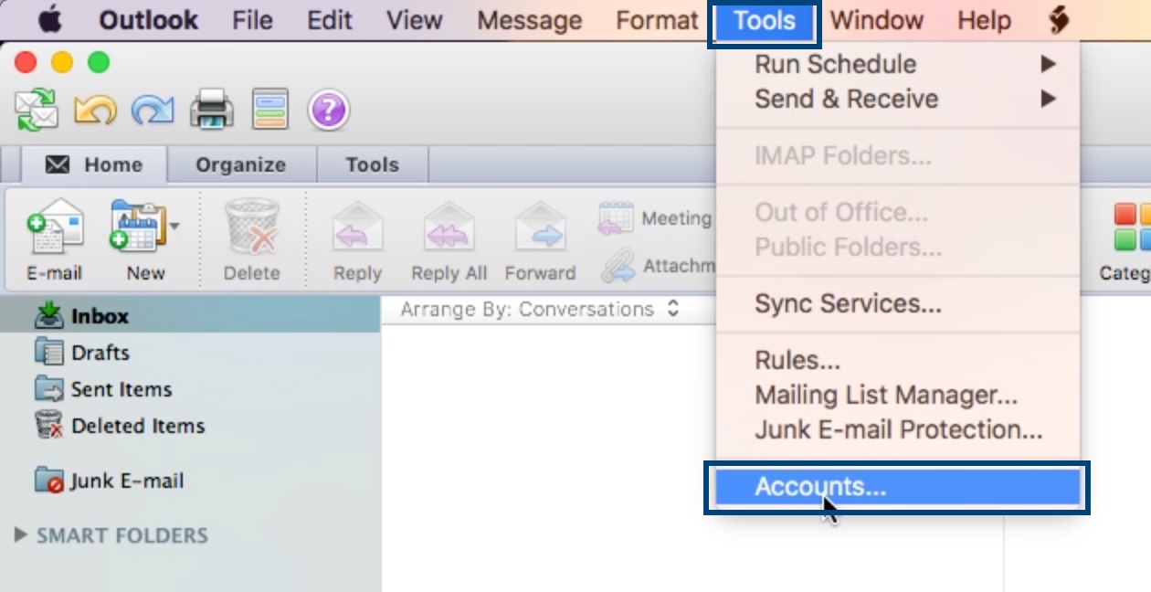 how to add a .mac email account to outlook pc