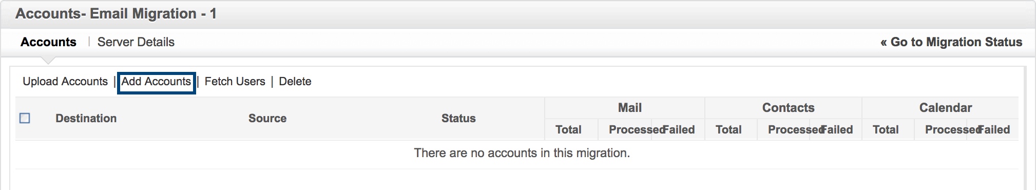 Migrate account