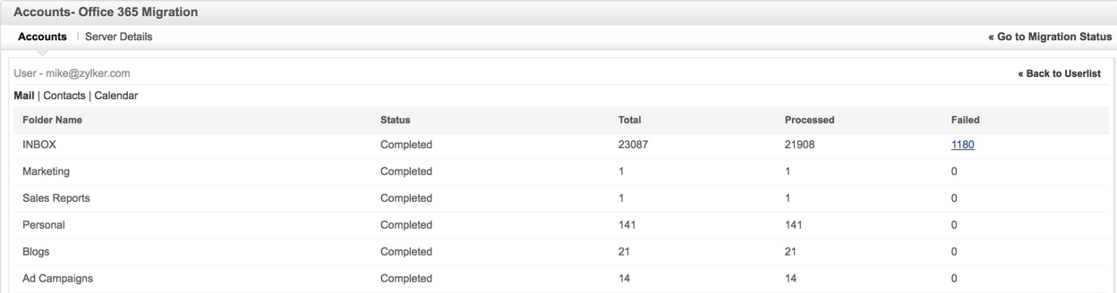 Migrate account