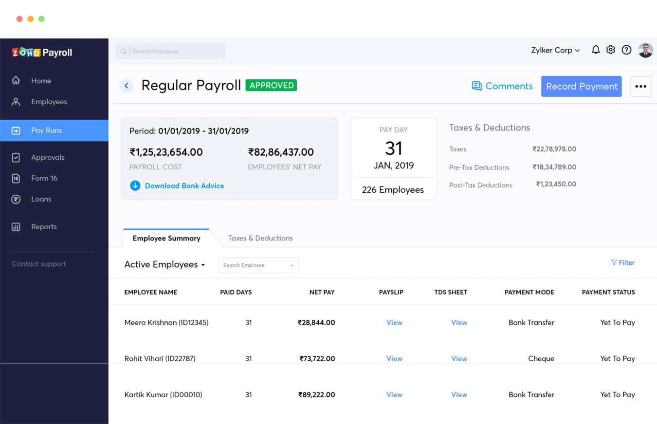 Zoho People & Zoho Payroll Integration | HRMS Payroll Integration ...