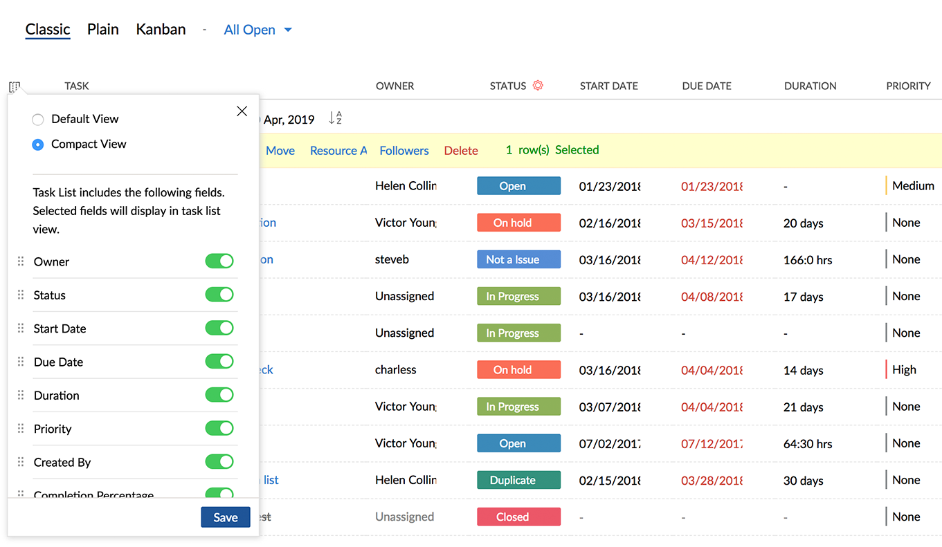 Tasks | Online Help | Zoho Projects