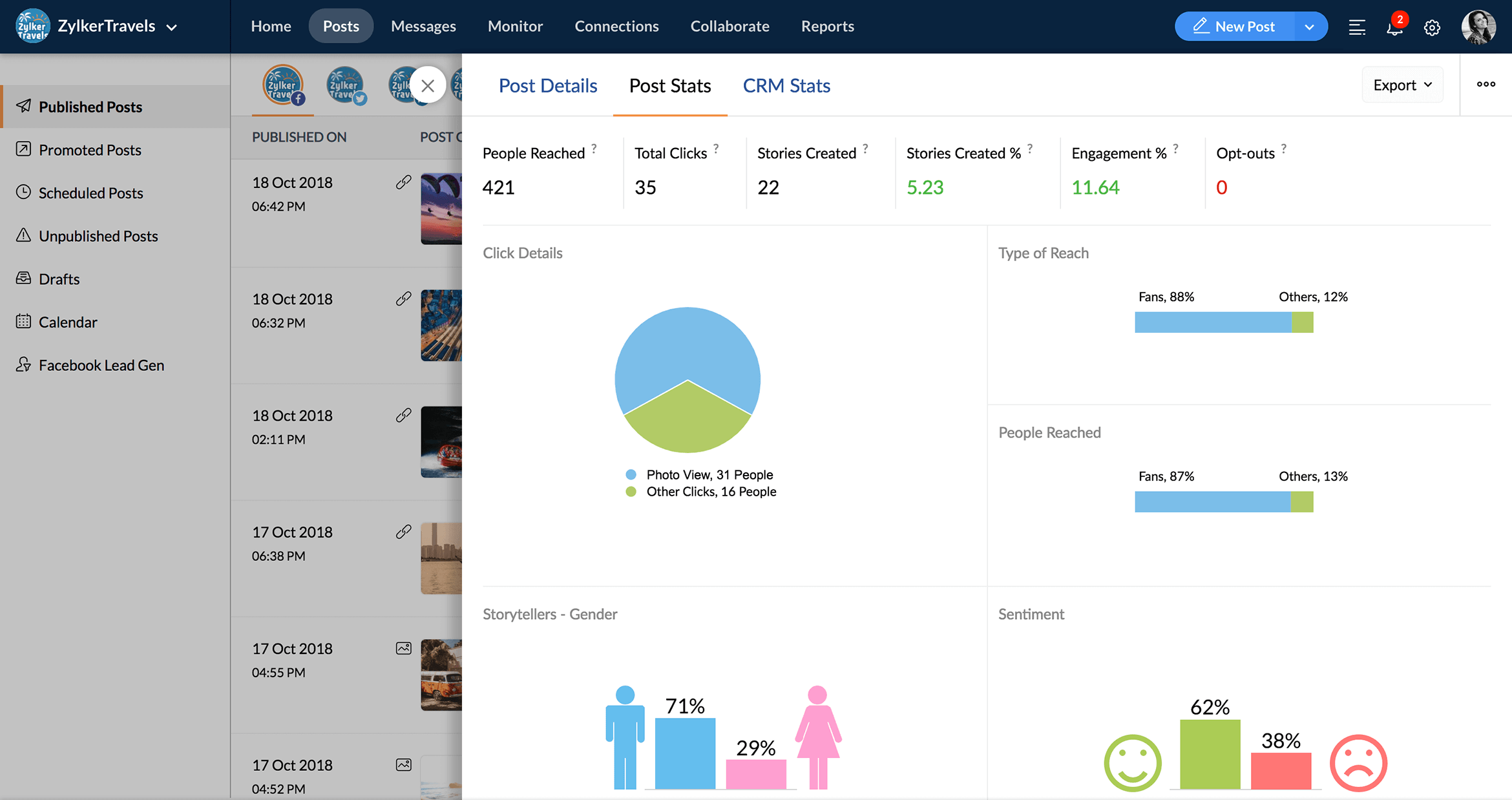 Social Media Analytics Software For Businesses Zoho Social