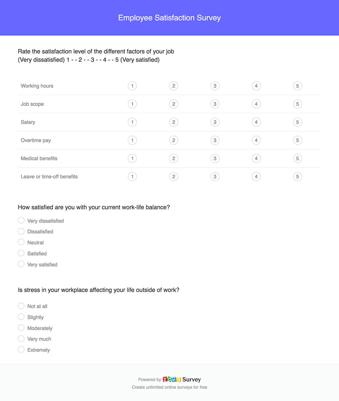 Employee Satisfaction Survey Expert made Questions And Template