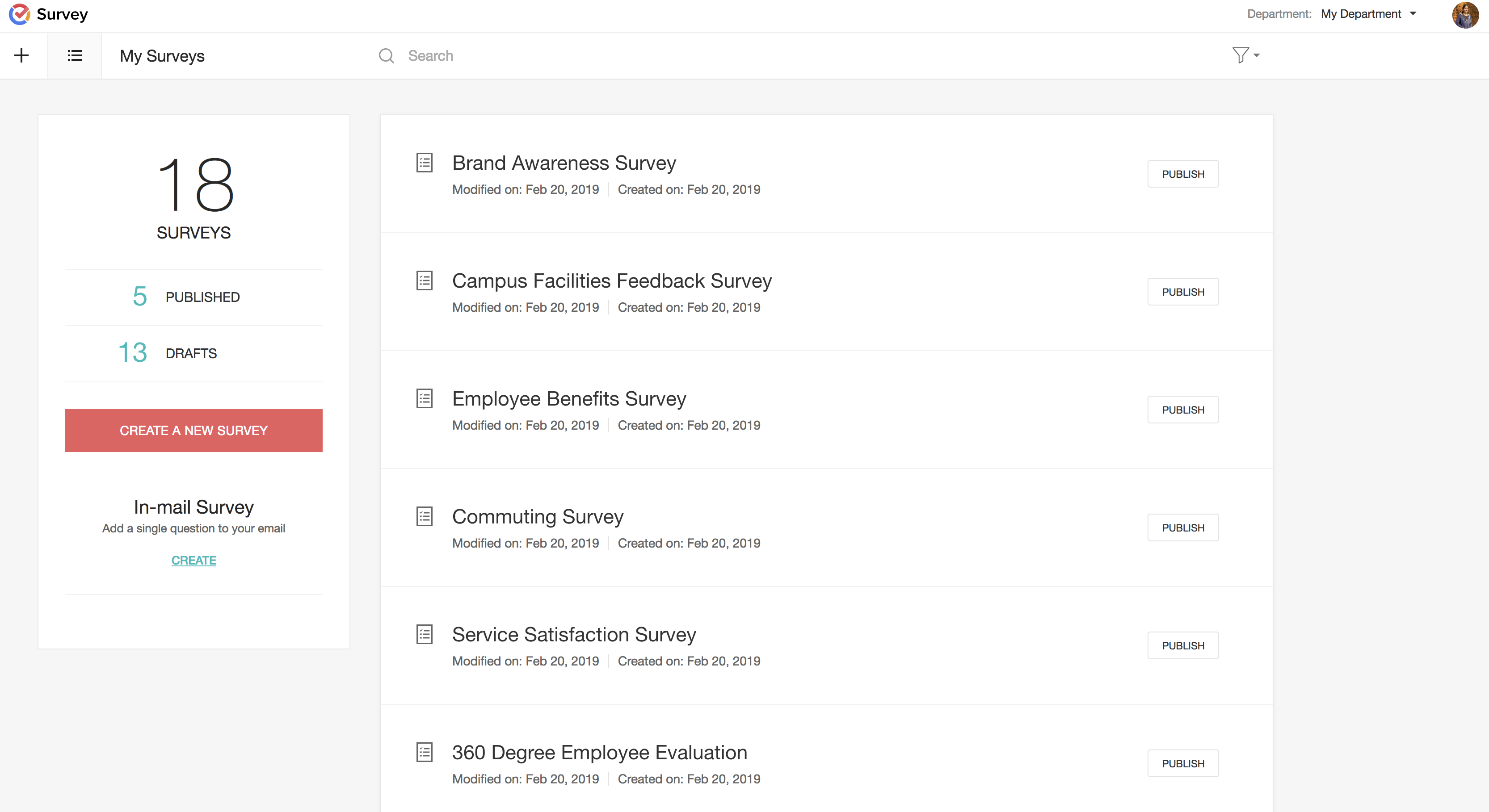 My surveys