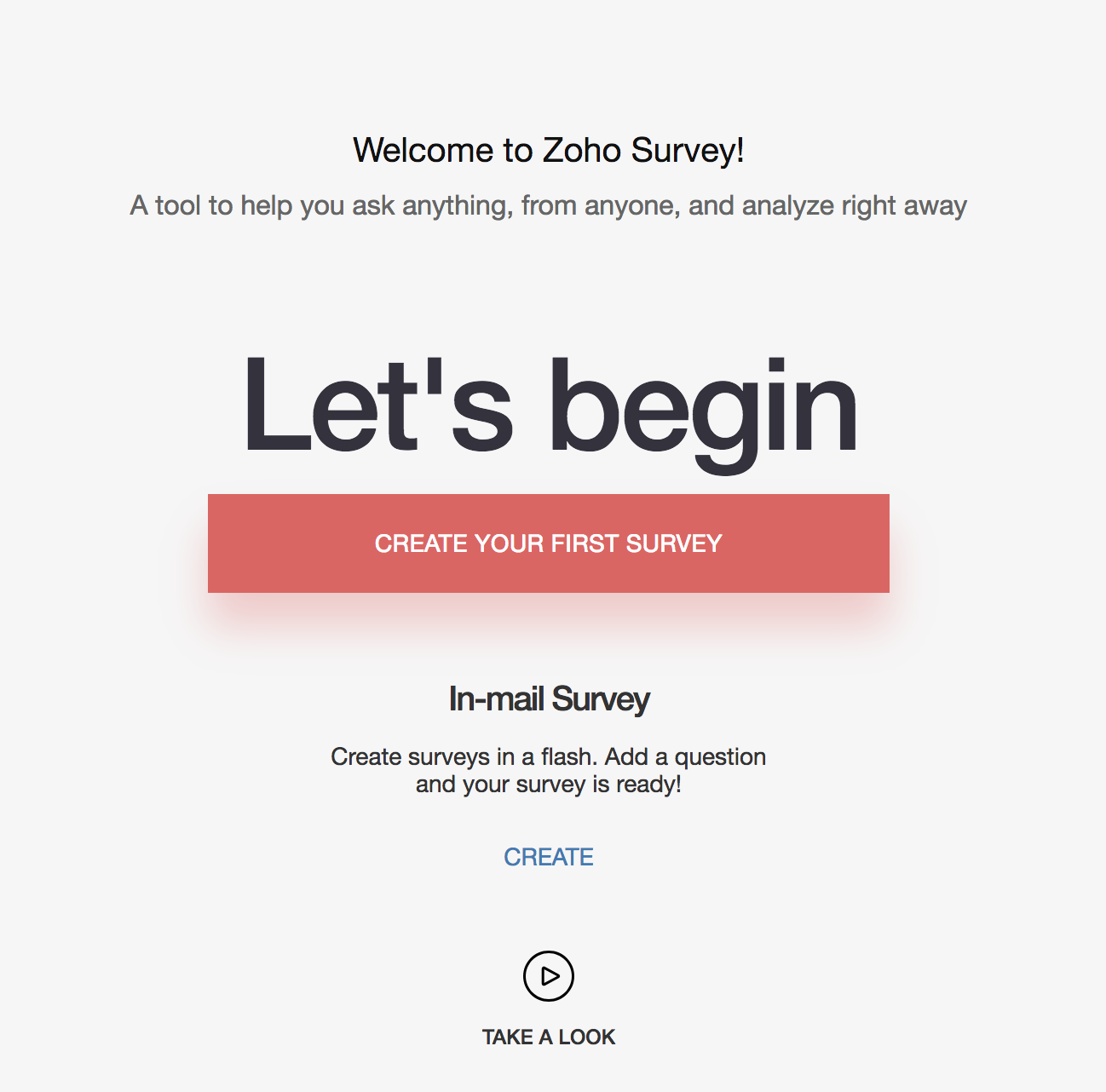 In-mail survey for new users