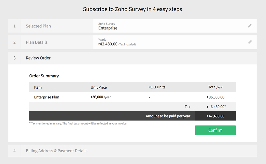 Review survey plan order