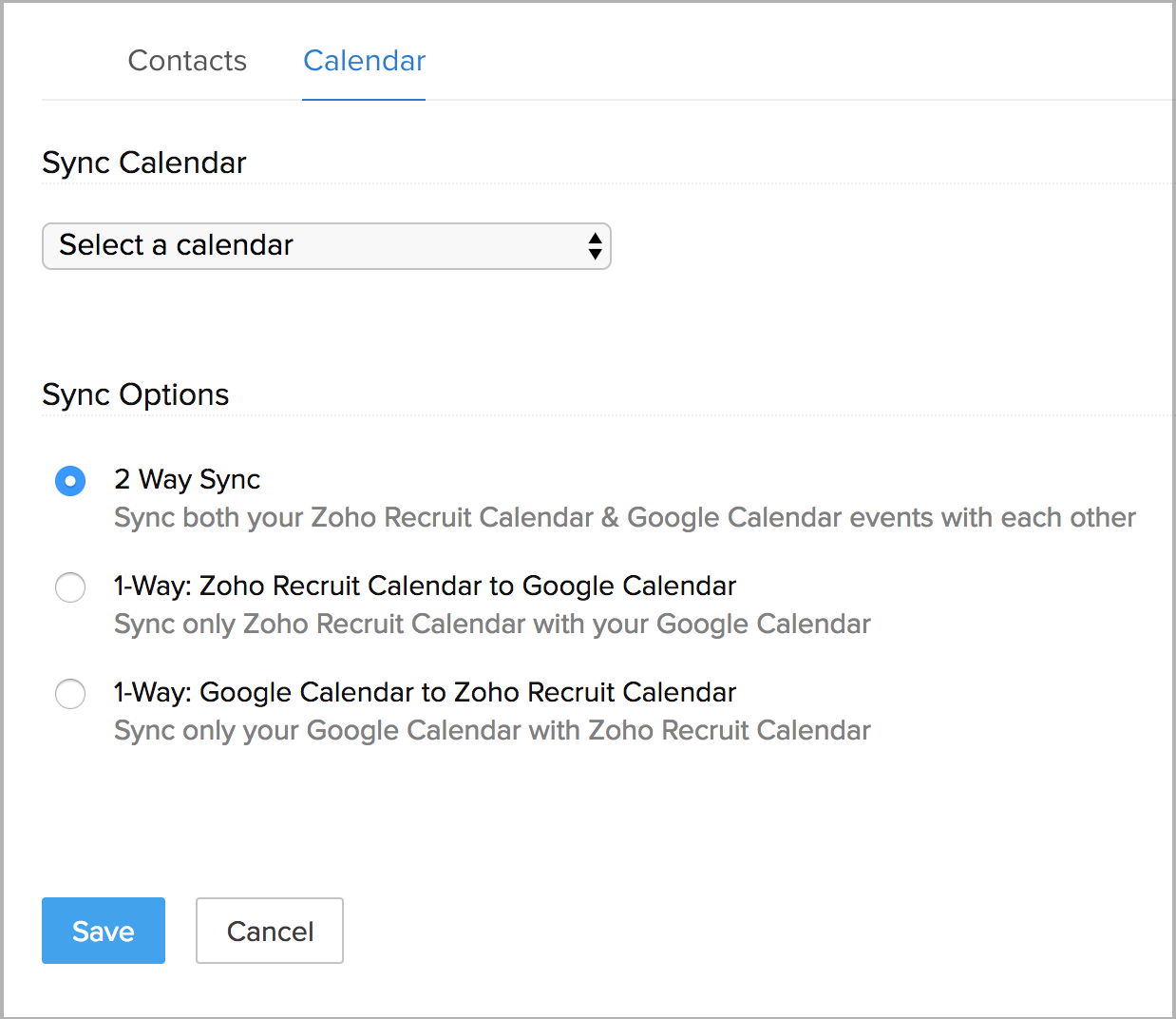 Synchronizing with Google Calendar Online Help Zoho Recruit