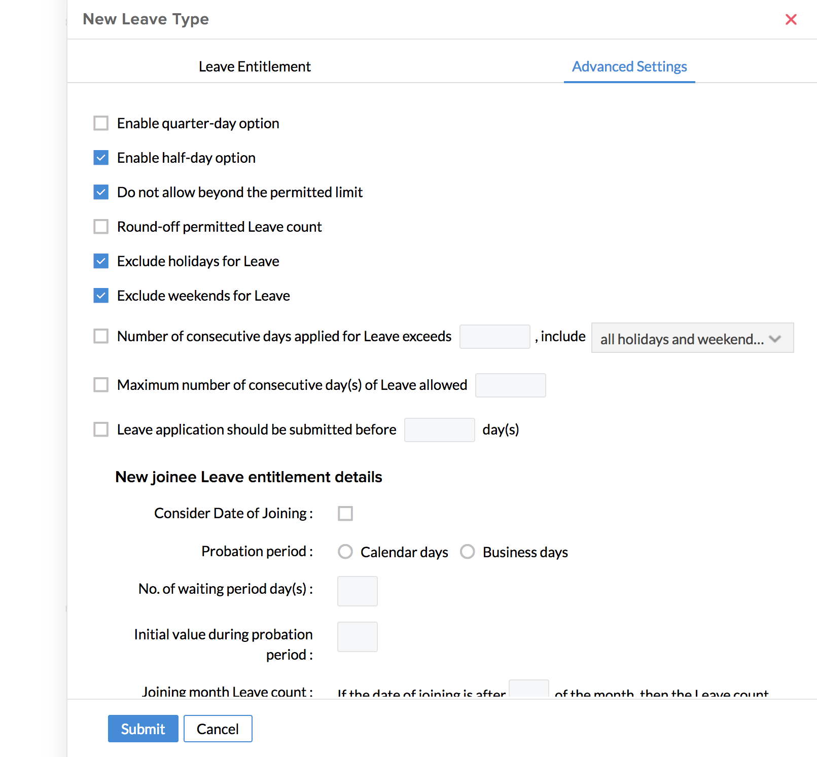 Configuring Leave Policies