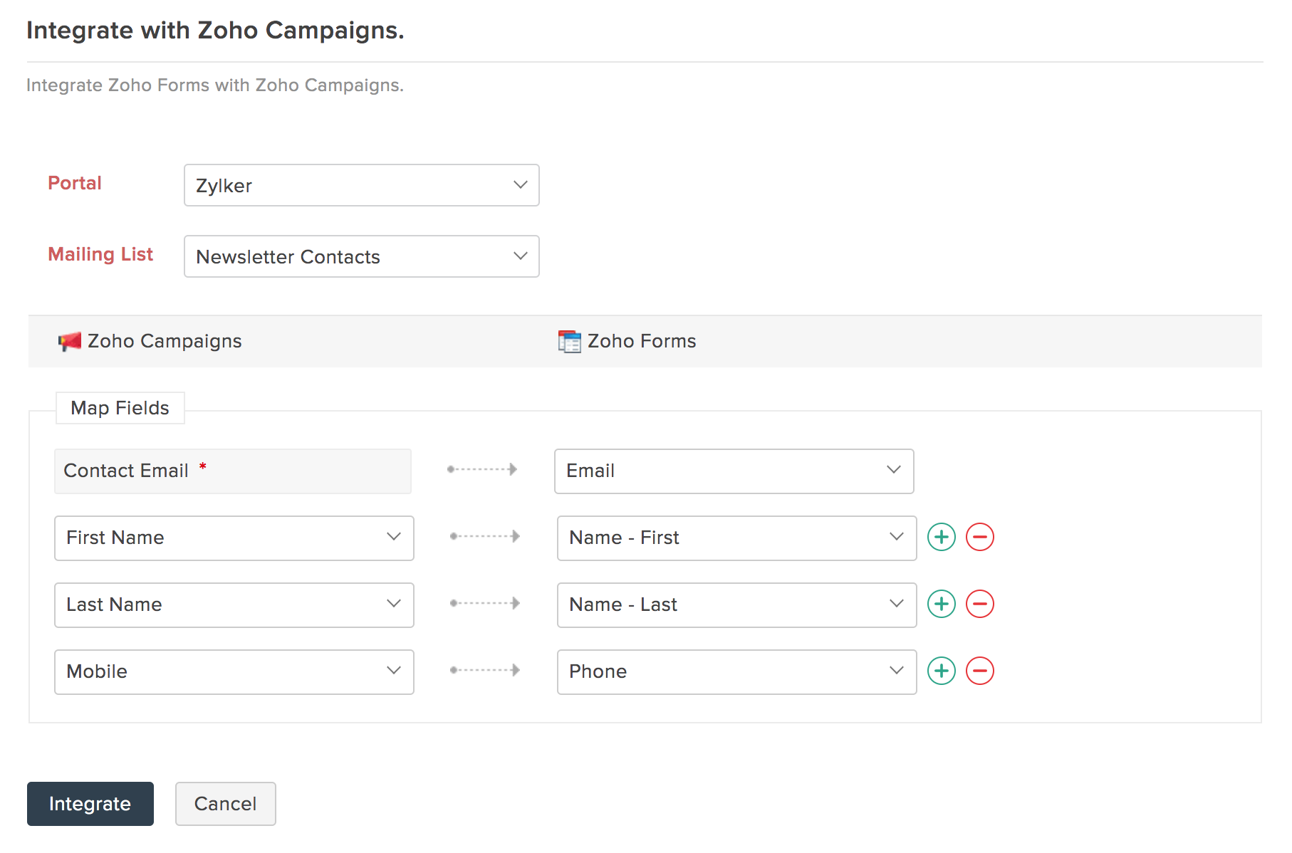 Zoho Campaigns | Zoho Forms - User Guide