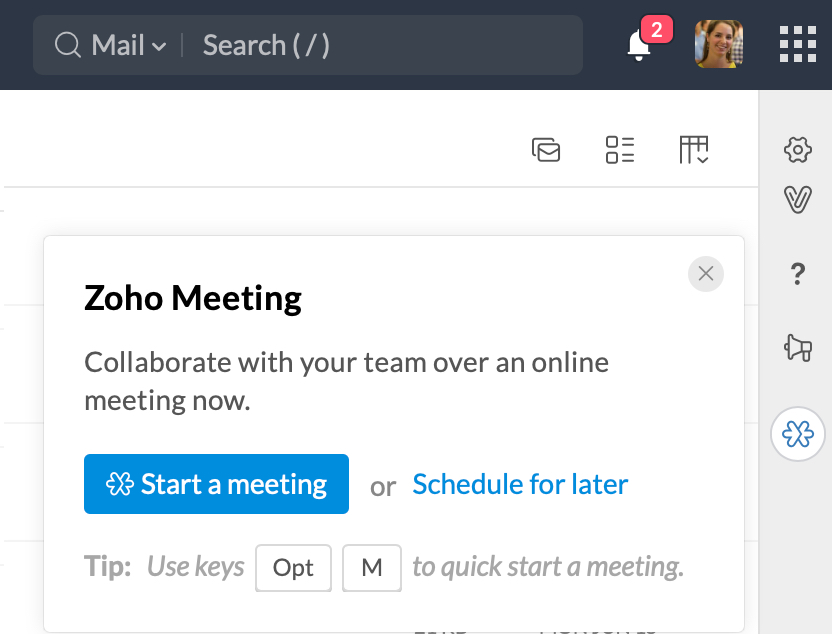 zoho outlook extension