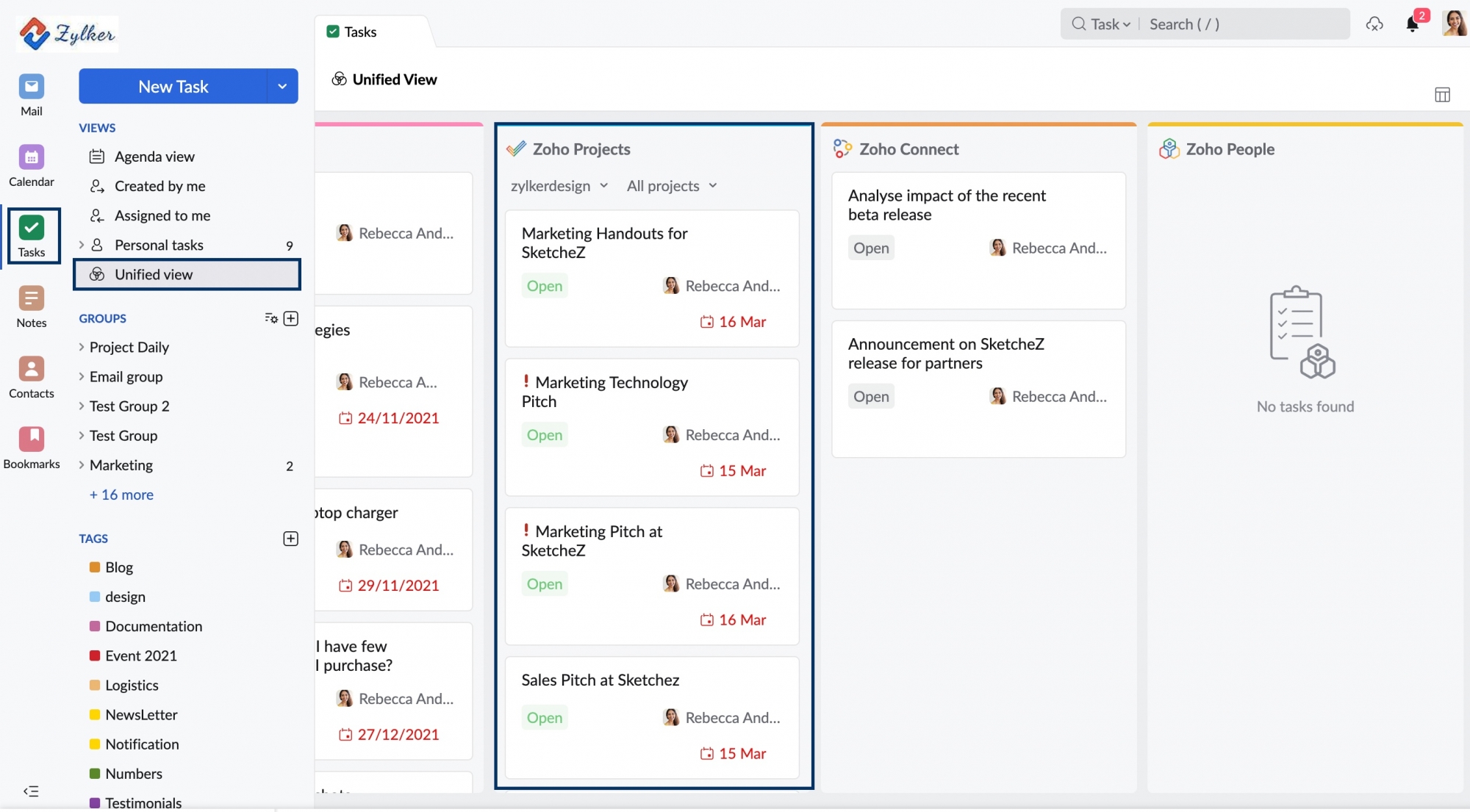 Zoho Projects Integration With Zoho Mail