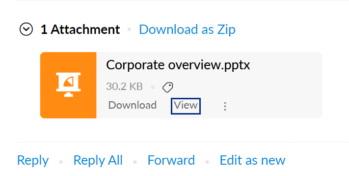 zoho outlook not showing all attachments