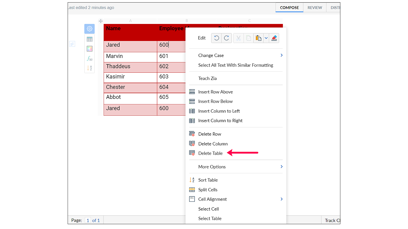 How To Create, Edit & Delete Tables In Writer?