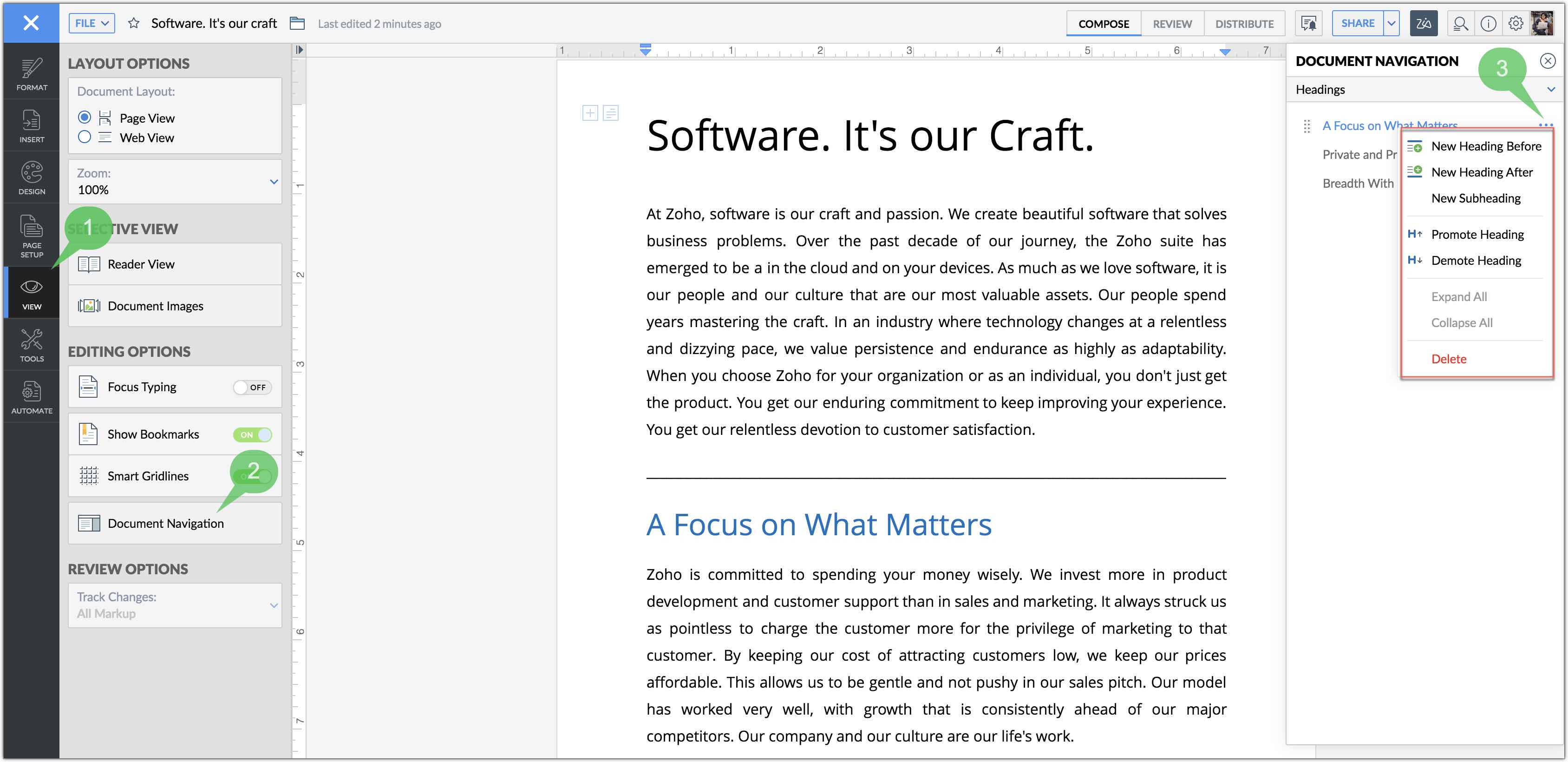 View Documents In Different Layouts In Writer.