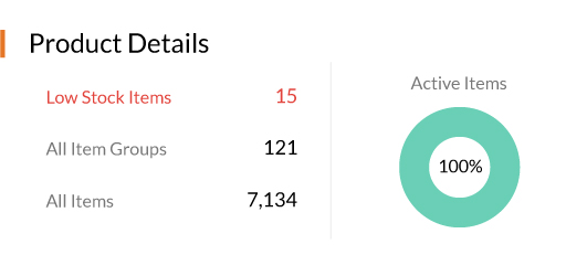 Built-in reports on sales, inventory, receivables, payments, purchases and more
