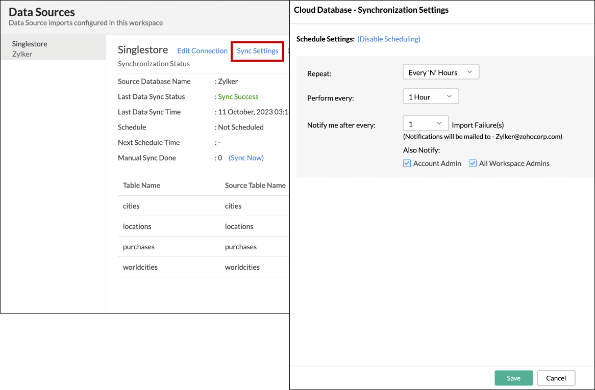 singlestore-cloud-sync-settings