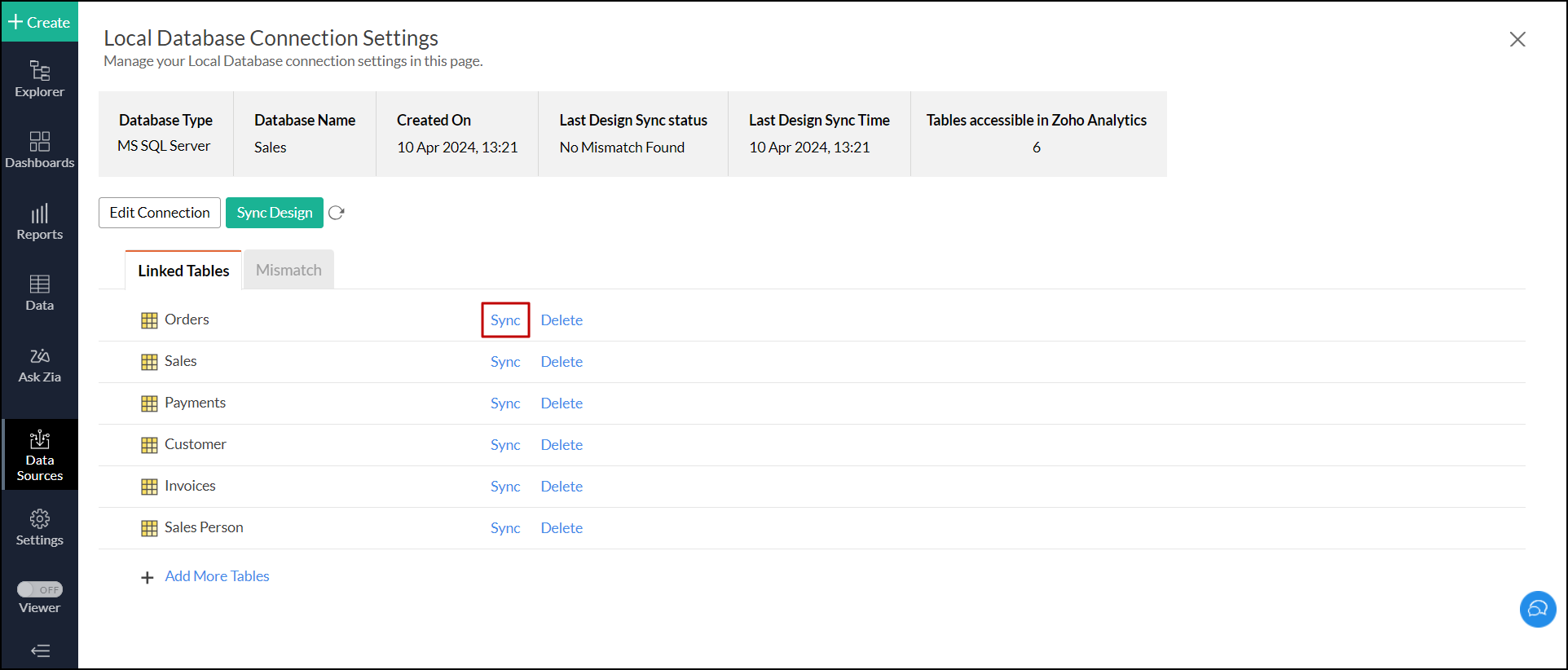 mssql-import-single-table-meta-data-sync