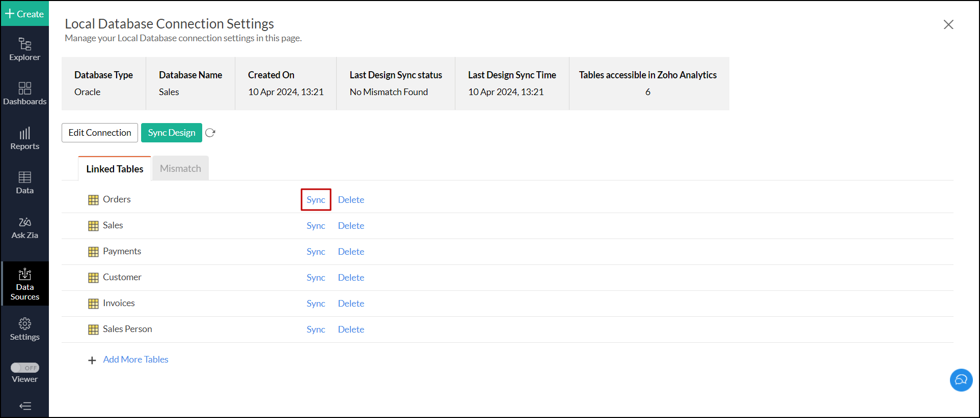 oracle-import-single-table-meta-data-sync