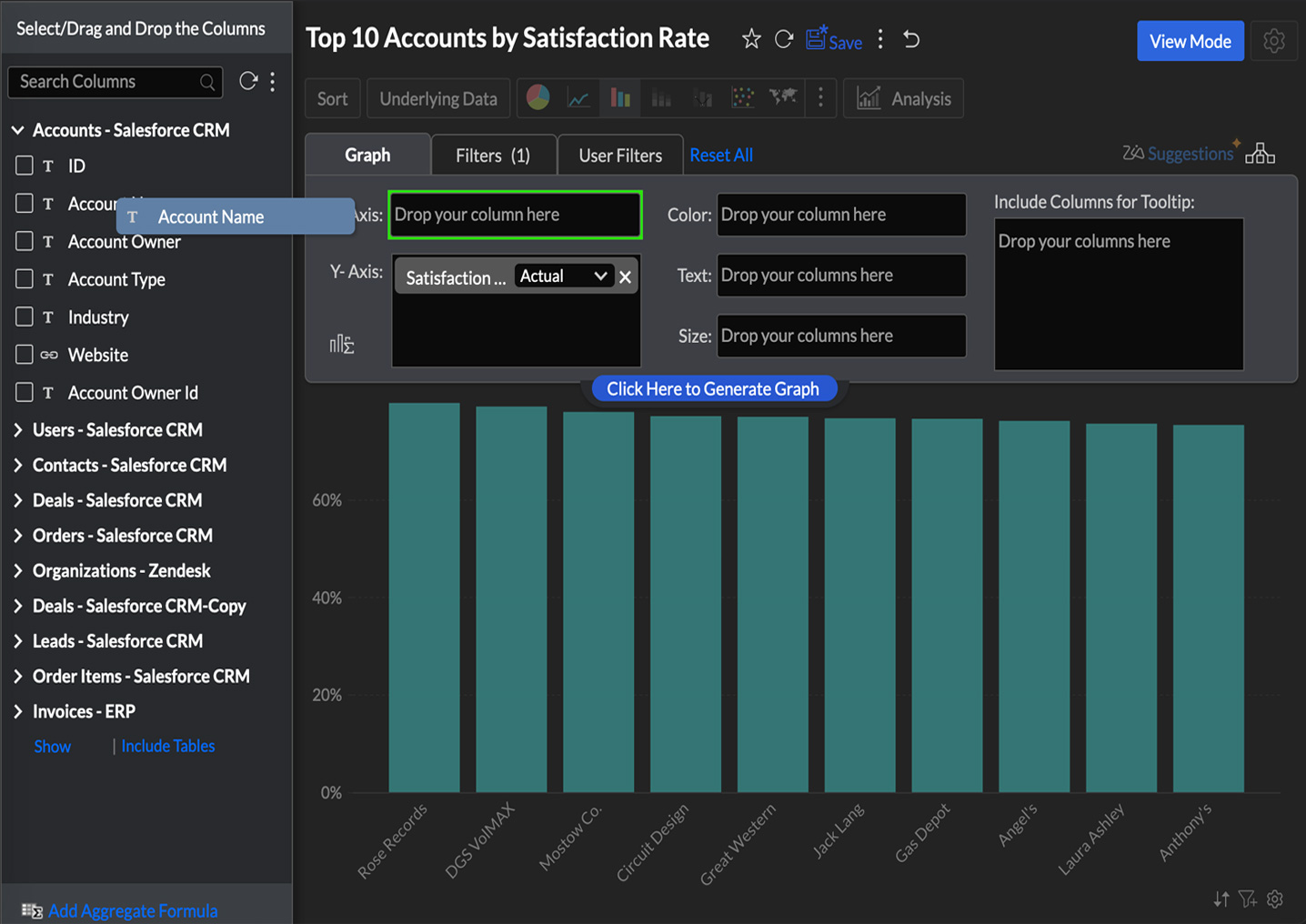 Drag-and-drop visualization builder