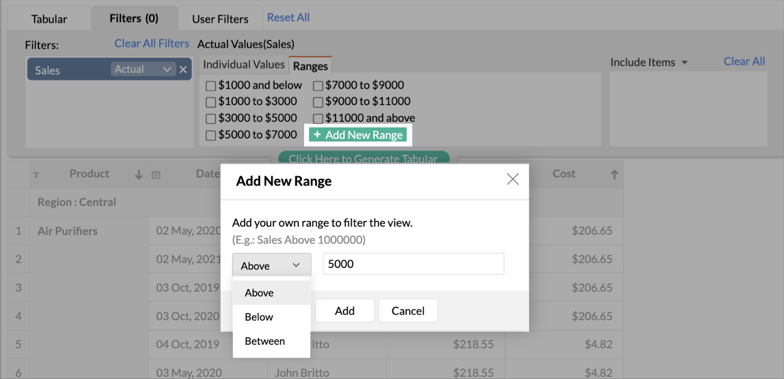 Creating A Tabular View L Zoho Analytics Help