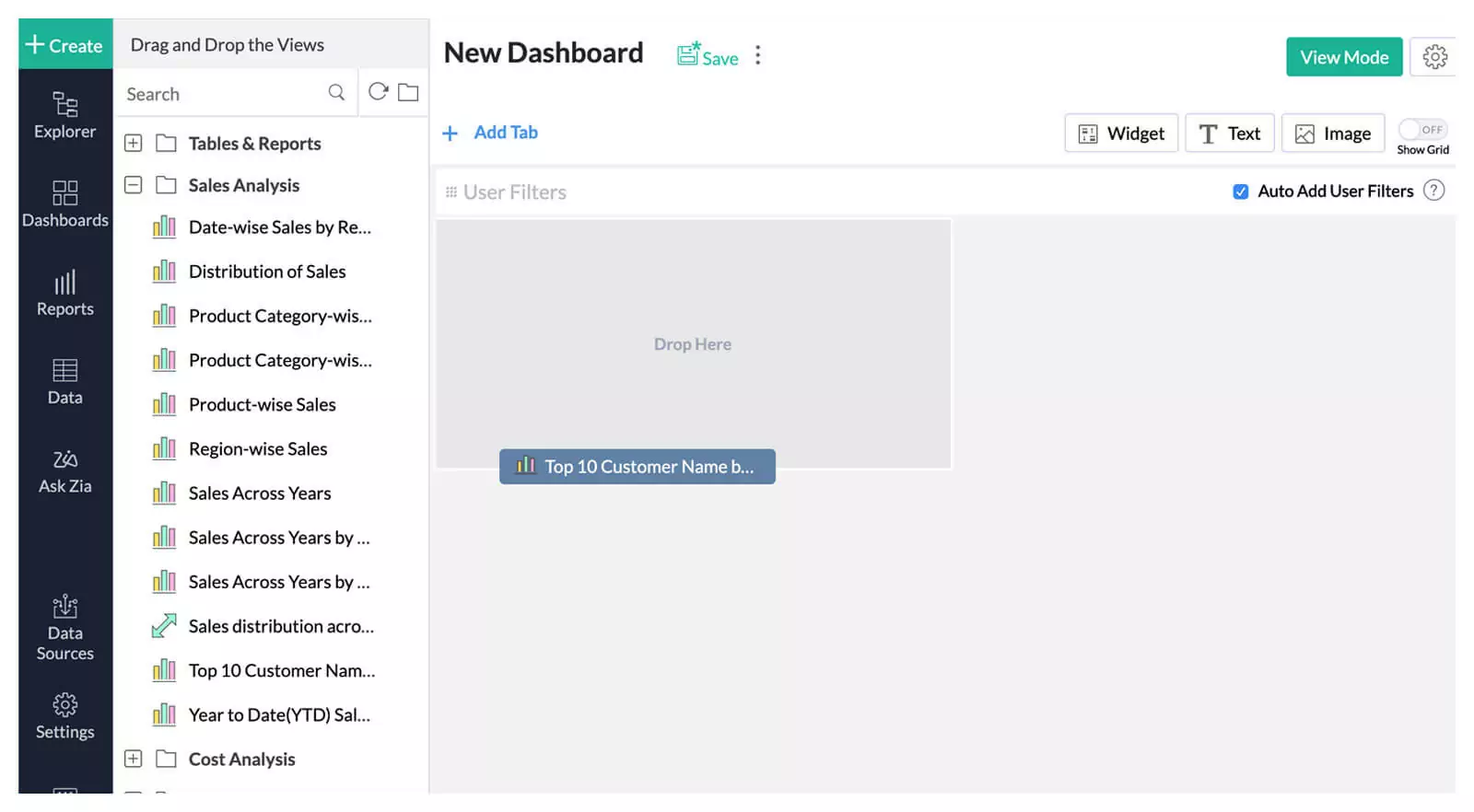 Create dashboard pass