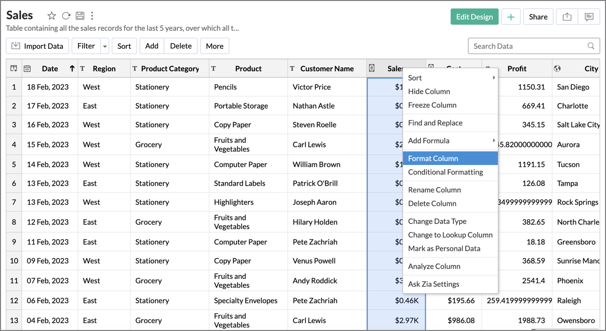 Customizing a Chart