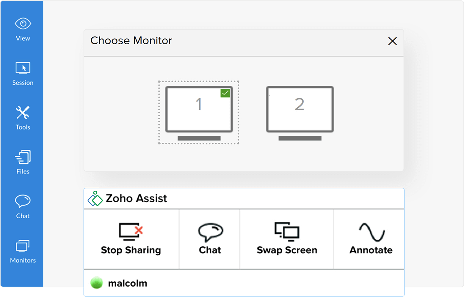 Extern bureaublad-software voor de Mac met meerdere beeldschermen - Zoho Assist TITEL: Extern bureaublad-software voor de Mac met meerdere beeldschermen