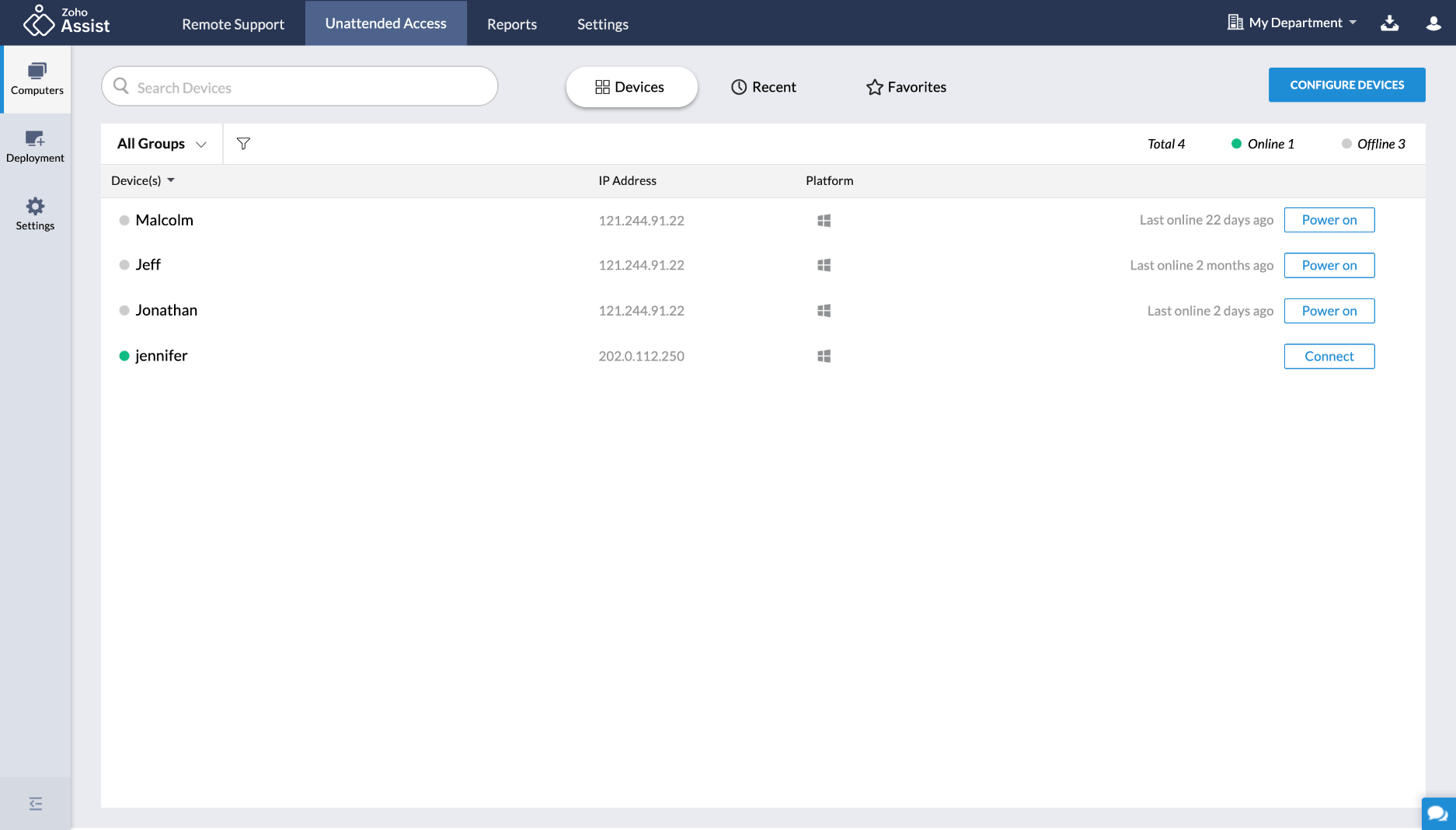 Bureau à distance pour Windows, Mac et Linux : Zoho Assist