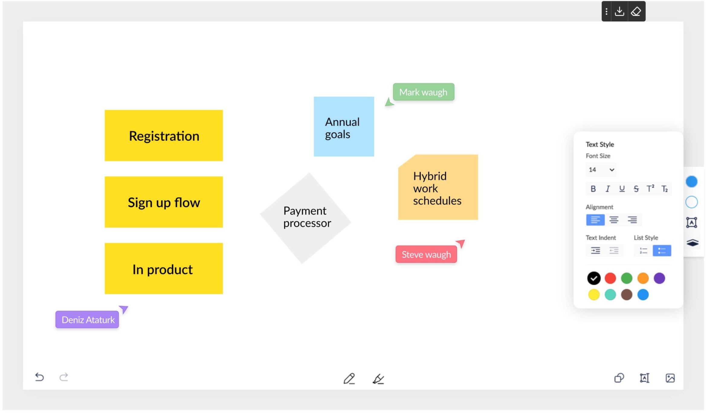 Whiteboard virtual online