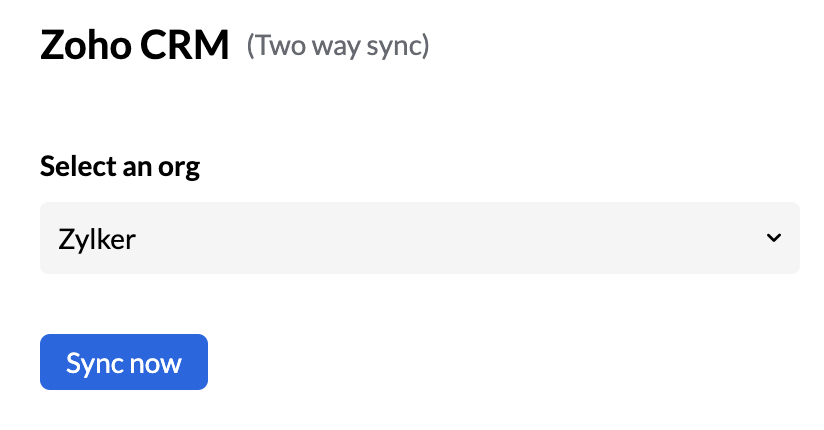 Zoho CRM Sync Zoho Calendar