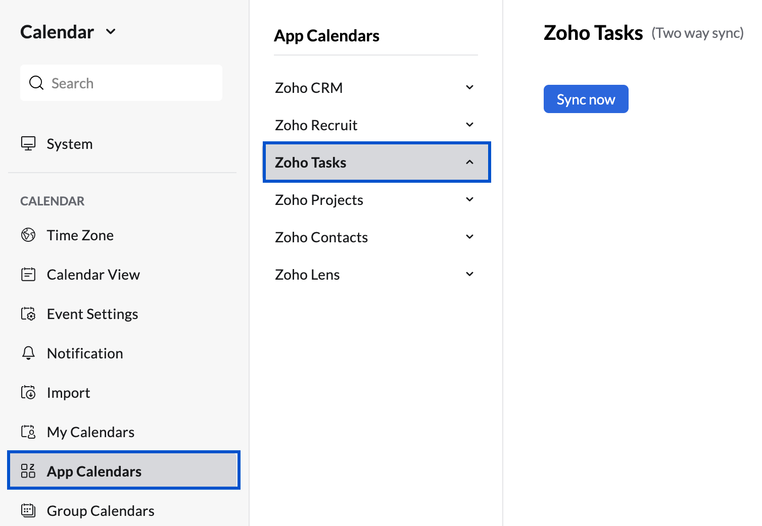 Zoho Tasks Sync Zoho Calendar