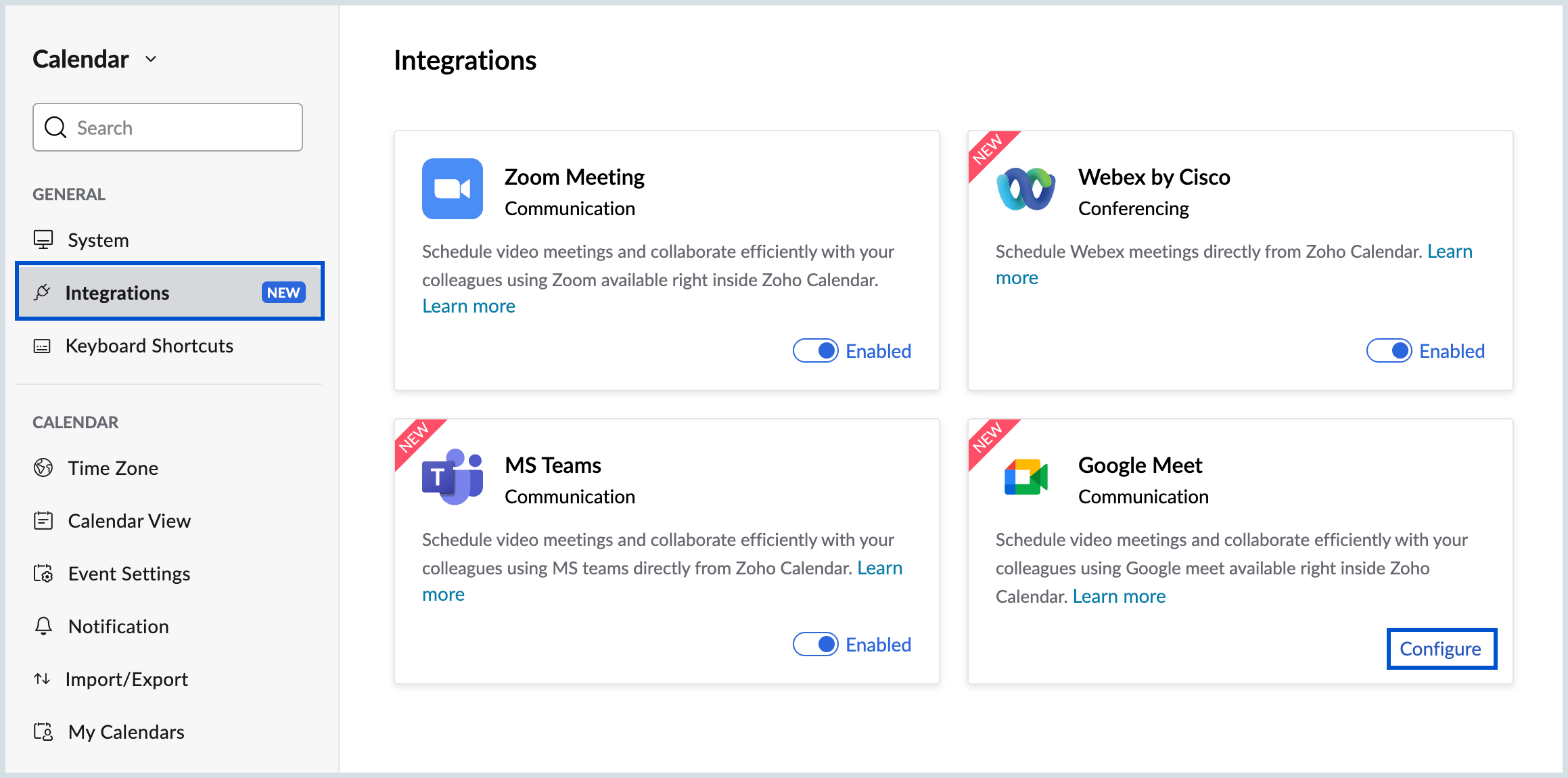 Configure Google Meet