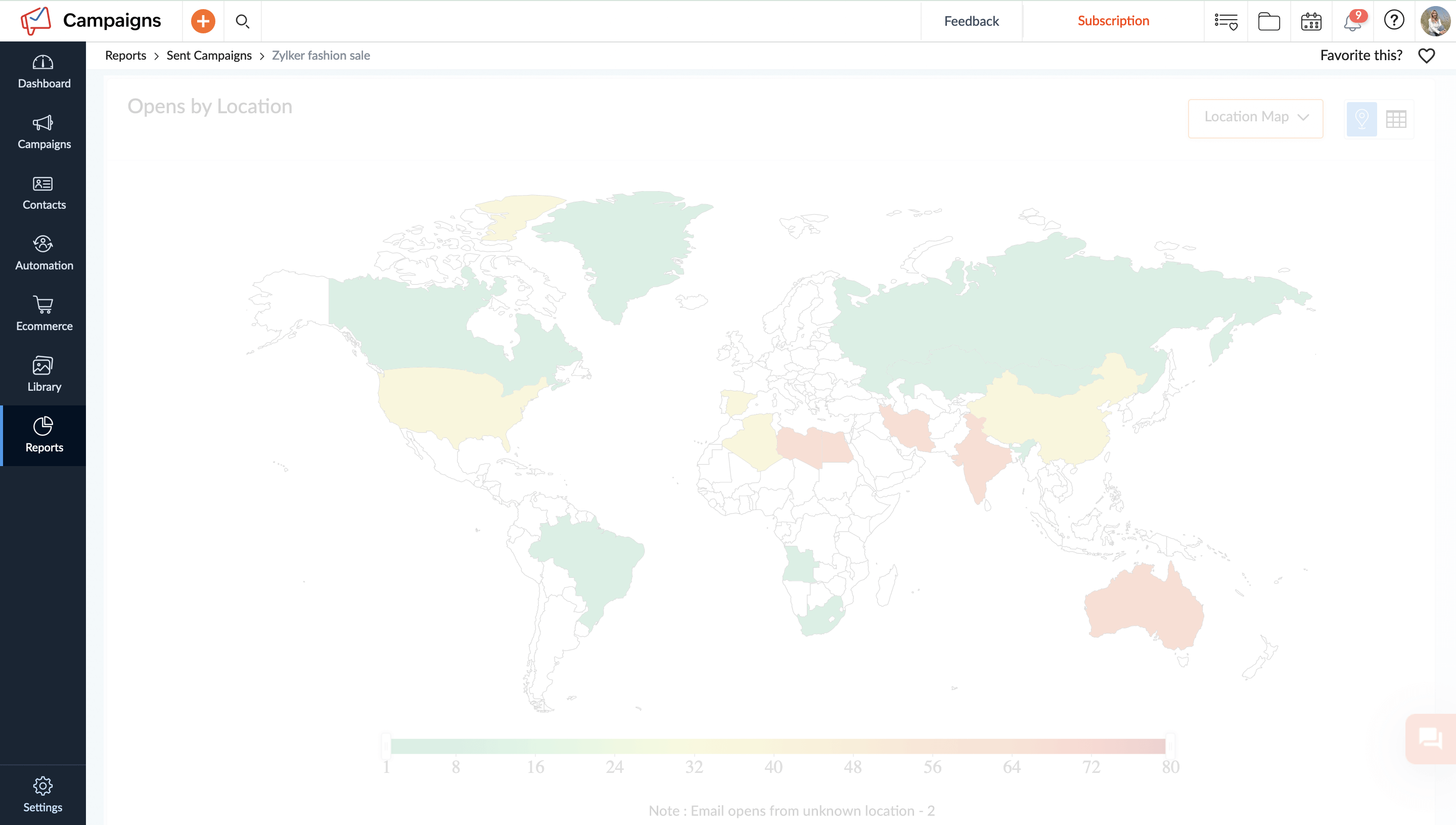 Geographic reports dashboard